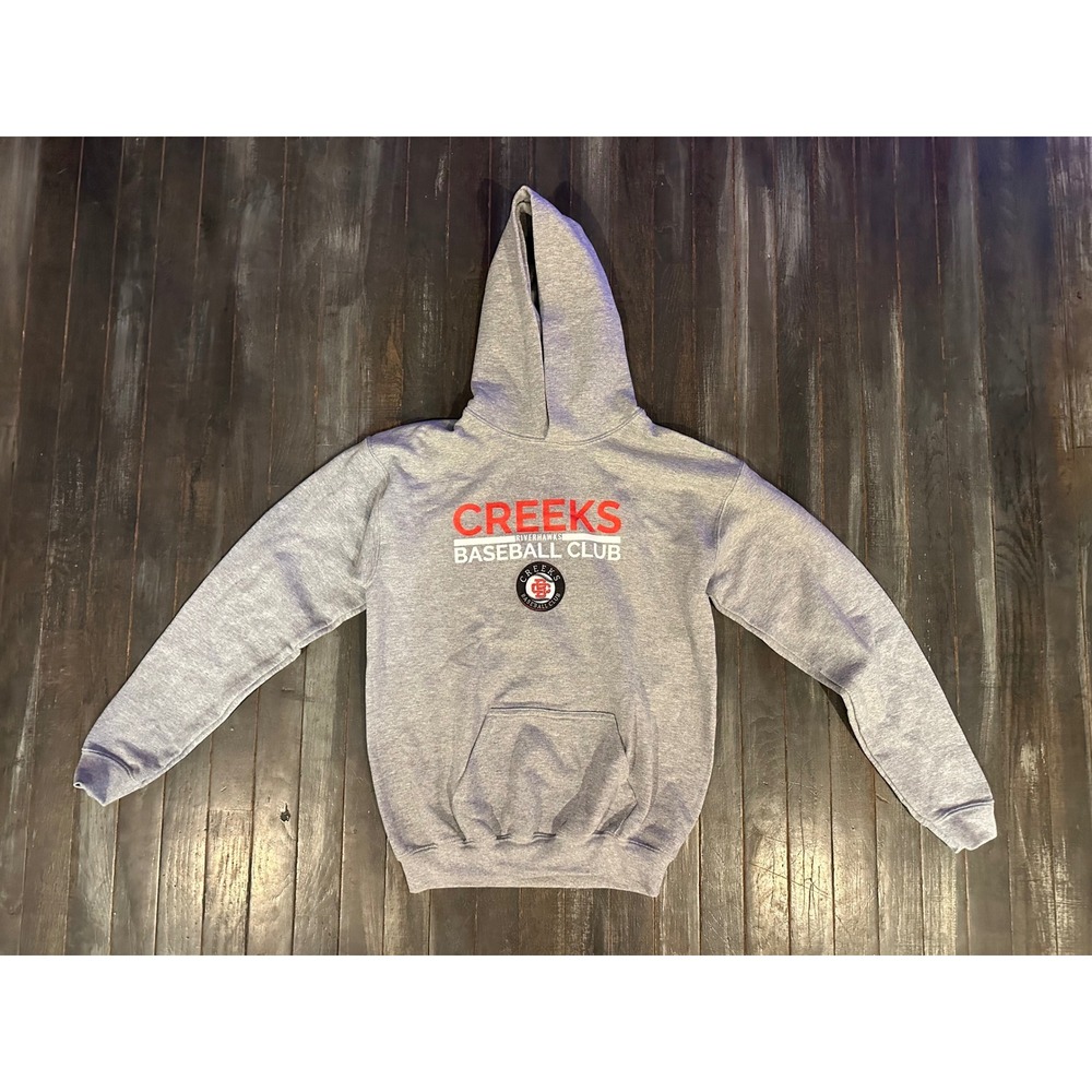 Creeks Baseball Club Riverhawks Youth Pullover Hoodie Heather‎ Gray Sweatshirt